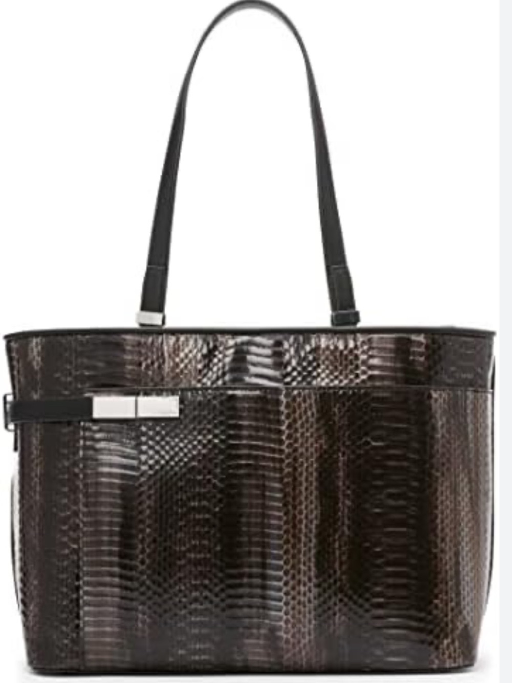 Calvin Klein Brown Croc-Embossed Tote